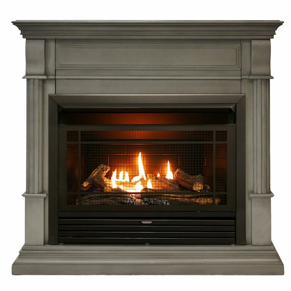 Duluth Forge Dual Fuel Ventless Gas Fireplace With Mantel - 26,000 Btu, T-Stat DFS-300T-2GR - main